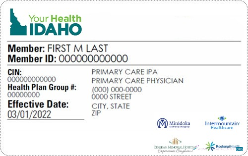 Download Idaho health insurance card Photoshop template